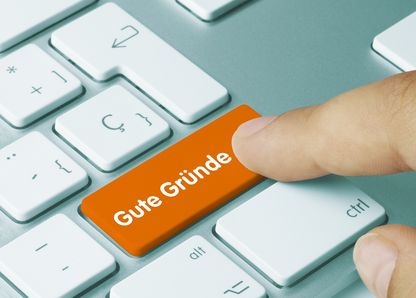 Tastatur mit Aufschrift "Gute Gründe"